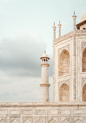 Spezielle Ecken Aufnahmen Detail Aufnahmen vom Taj Mahal in Indien, Asien