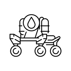 Water extraction black line icon.