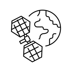 energy production in space  black line icon.