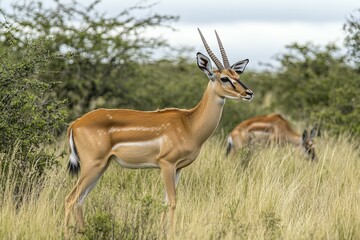 Fototapeta premium Close-up image of water droplets on vibrant green grass.. Beautiful simple AI generated image