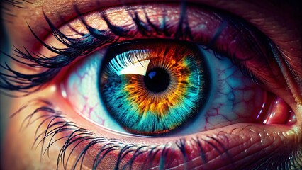 Macro Photography: Young Woman Eye Exam - Detailed Close-up of Eye, Ophthalmologist, Medical Examination, Healthcare, Vision, Retina, Iris, Pupil, Eyelash