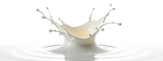 Ultra High quality and detailed image Splash of milk or cream, cut out on white background
