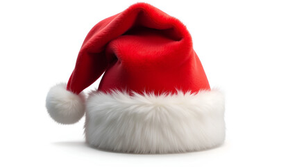 ultra high resolution quality image, Photo of a red Christmas Santa Claus hat isolated on transparent background