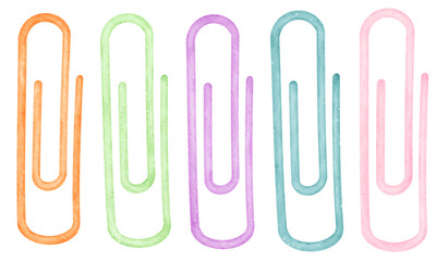 Paper clips cartoon watercolor png