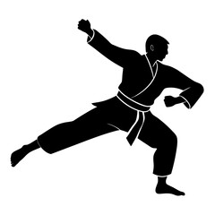 Judo Throw simple flat vector silhouette