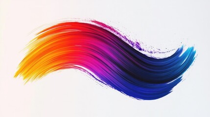 Vibrant Colorful Brush Stroke Illustration on White Background Evoking Emotions and Creativity with Warm and Cool Tones for Artistic Designs and Creative Projects