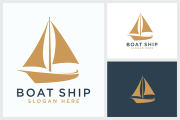 Boat Ship Yacht Sailor Logo, Sailboat on the sea, Sea vessel, ocean liner or nautical caravel
