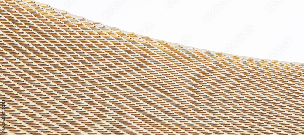 Aufkleber Abstract closeup of architectural geometric structure with repetitive patterns on a white background. 3D Rendering