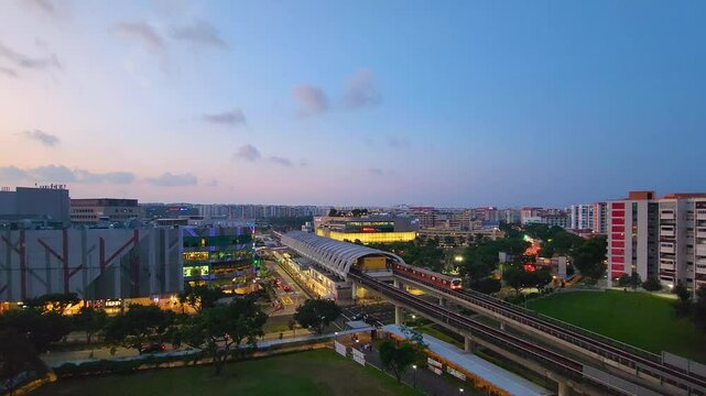 Tampines Centre at night, Singapore. 4K resolution time-lapse of the Tampines at night.