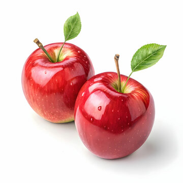 two red apples isolated on white
