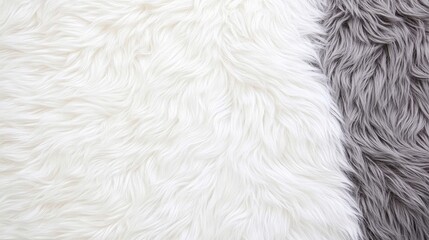 Fototapeta premium Soft White and Gray Faux Fur Texture Background (1)
