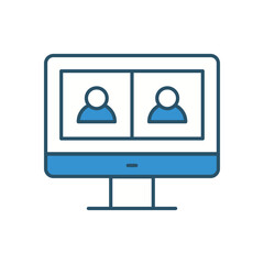 Online Meeting vector icon stock illustration