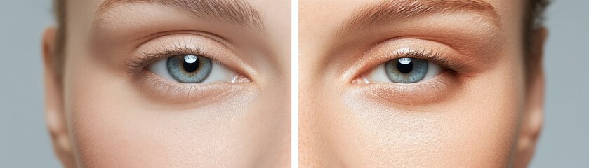 Obraz premium A beforeandafter concept with glowing, smooth skin in focus