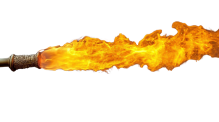 red and yellow fire isolated on white background 