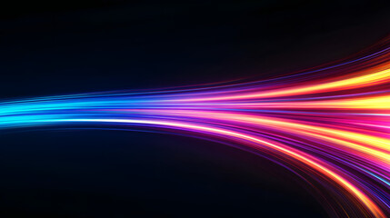 Abstract background with colorful light rays shining through a dark space, creating a vibrant and dynamic visual, symbolizing energy, creativity, and the interplay of light and color in a modern digit