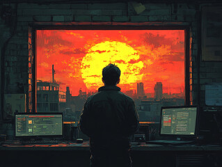 man with laptop