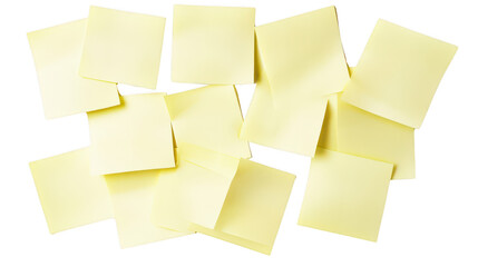 Fototapeta premium Assorted Yellow Sticky Notes on a Table