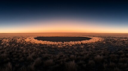 Sunset Over Plains Encircling Ancient Ritual Site