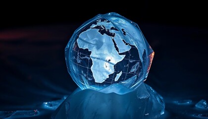 Frozen Globe Climate Change Global Warming Ice Earth