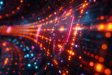 A Futuristic AI Concept Illustrating a Complex Computational Network