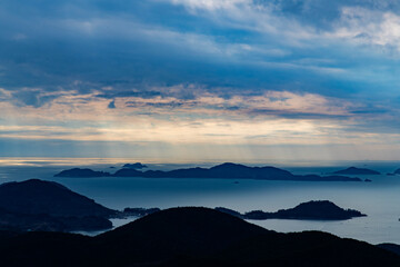 sea and islands on a cloudy day