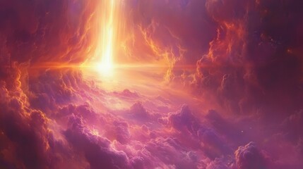 Radiance coming out of the clouds, in Epic heaven mood