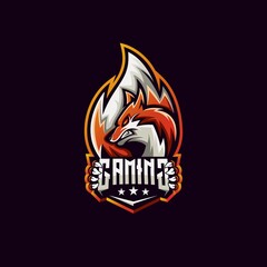 A logo for a gaming team featuring a fox with a fire on its head