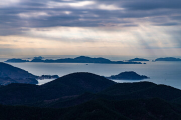 sea and islands on a cloudy day