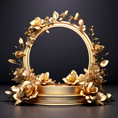 indian podium
render 3d wedding flower frame background floral design