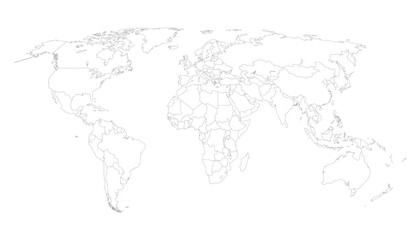 world map outline vector design 