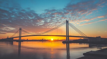 Obraz premium Bridge at sunset.