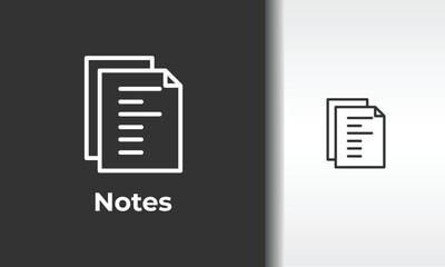Notes Vector, Icon Or Logo Sign Isolated Symbol Illustration