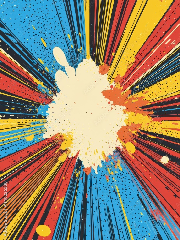 Aufkleber Vibrant explosion of colors with dynamic lines creating an eye catching artistic effect. Generative AI