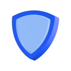 shield blue icon safety 3d rendering