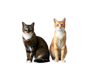 Cat on white background. Cats isolated on white background. Cats and kittens concept 