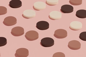 Obraz premium PANTONE 17-1230 Mocha Mousse Minimalist 3D Pattern Wallpaper Design