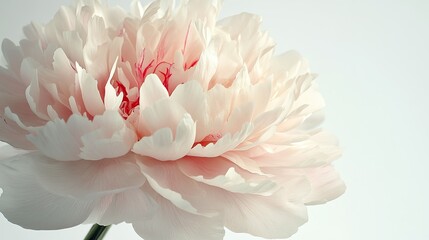 Beautiful Soft Pink Peony Flower with Delicate Petals on a Subtle Gradient Background Ideal for Nature and Floral Designs