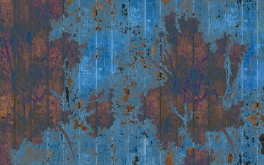 Old blue grunge painted wood. Old wooden boards painted background in blue color. Used be perfect background, wallpaper, texture, invitations etc.