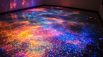 Colorful Glitter Floor Installation Art Project