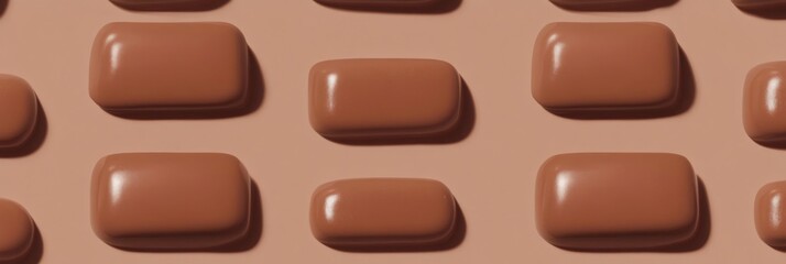 Fototapeta premium PANTONE 17-1230 Mocha Mousse Minimalist 3D Pattern Wallpaper Design