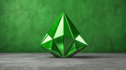 Luminous Green Gemstone Facets of Success and Luxury