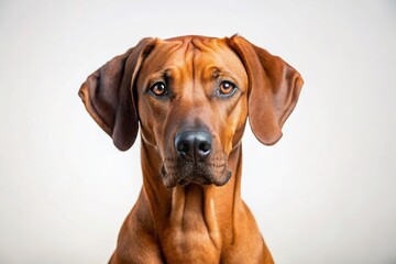 Obraz premium Minimalist Rhodesian Ridgeback Dog Photography - White Background, Purebred Canine Portrait