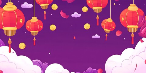 Obraz premium Festive Red Lanterns Celebrate Chinese New Year