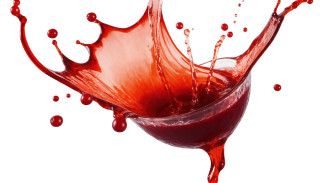  Vibrant and energetic splash of a red liquid similar to red berry jam, syrup, juice or punch png