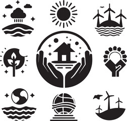 Eco-friendly icons set.