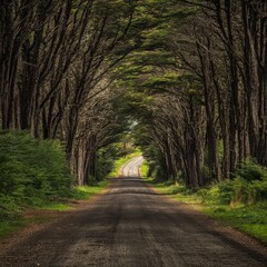 Obraz premium Forest road in Pichilemu, Chile