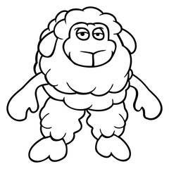 Sheep Standing Cool Bored Tired Cartoon Comic Cute Design Lover Art Vector Illustration Card T-Shirt Poster Sticker Graphic Print Decorative Drawing Isolated Logo Decoration Symbol Creative Cool Style
