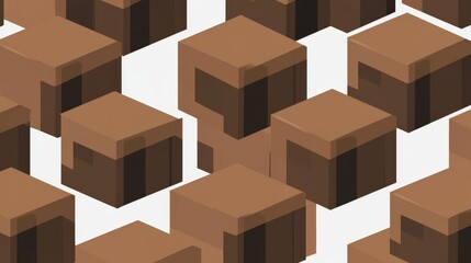 Fototapeta premium PANTONE 17-1230 Mocha Mousse Minimalist 3D Pattern Wallpaper Design