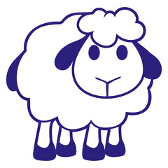 Sheep Baby Standing Cute Lamb Child Cool Comic Design Lover Art Vector Illustration Card T-Shirt Poster Sticker Graphic Print Decorative Drawing Isolated Logo Decoration Symbol Creative Cool Style
