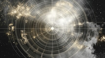 Fototapeta premium Abstract Cosmic Background with Grids